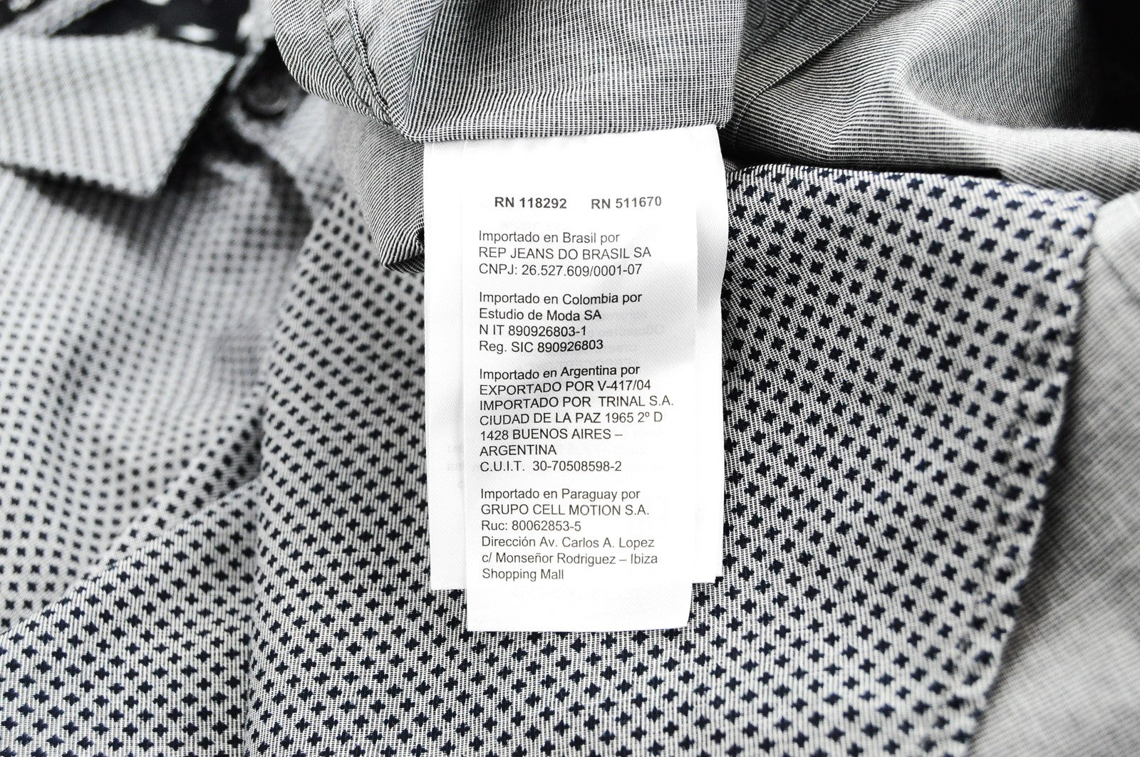 REPLAY Men Shirt L Grey Pure Cotton Patterned Long Sleeved Collared Button-Up