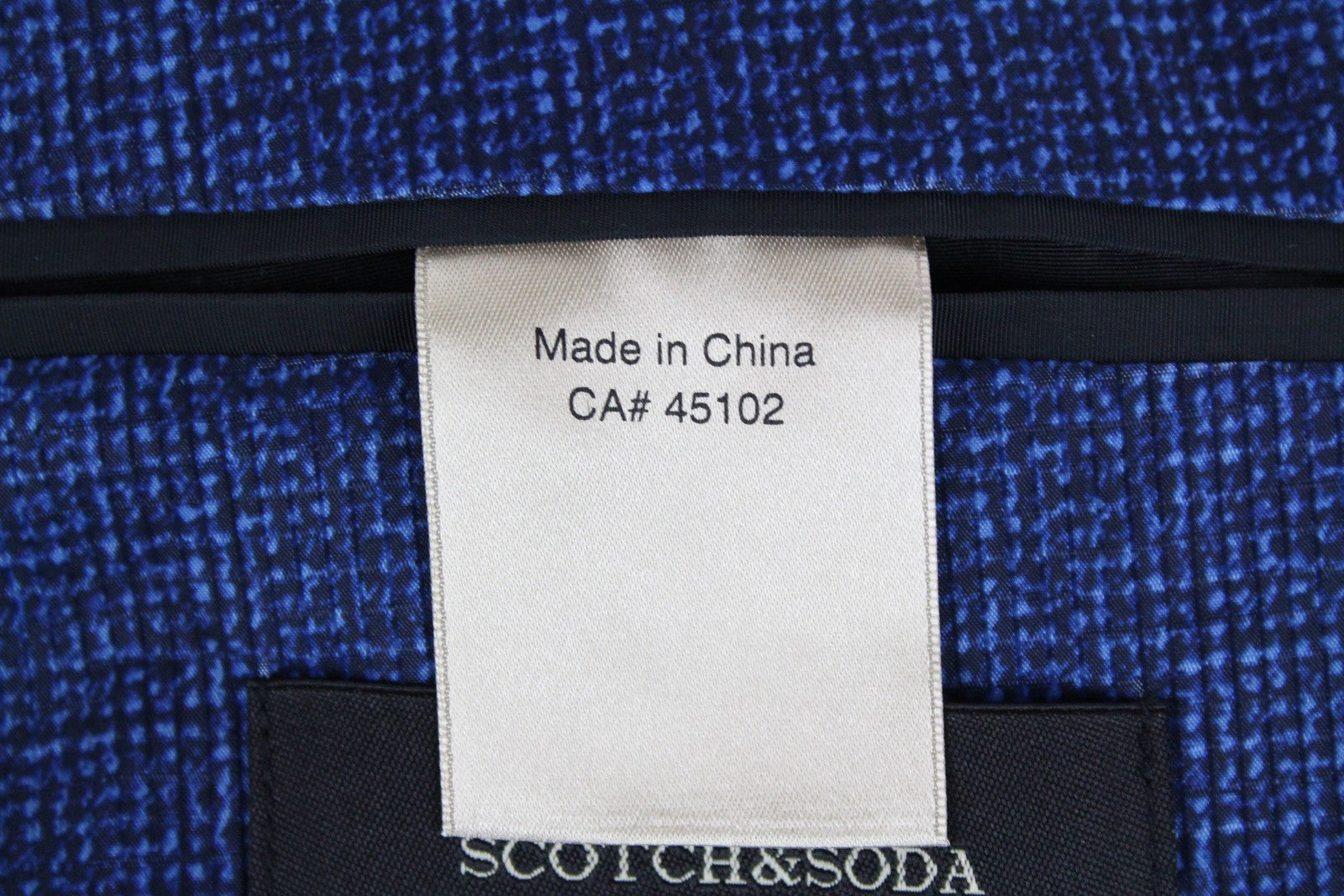SCOTCH & SODA Ams Couture Men Blazer ~L Blue Pattern Single-Breast Notch Collar