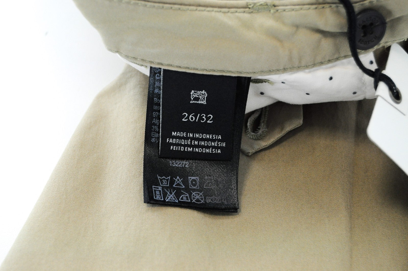 MAISON SCOTCH Women Trousers W26/L32 Cropped Cotton Stretch Brown Chino Belted