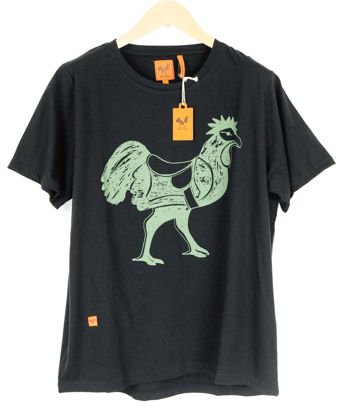 GOOD GENES Men T-Shirt L Black Pure Cotton Short Sleeved Logo Pull On