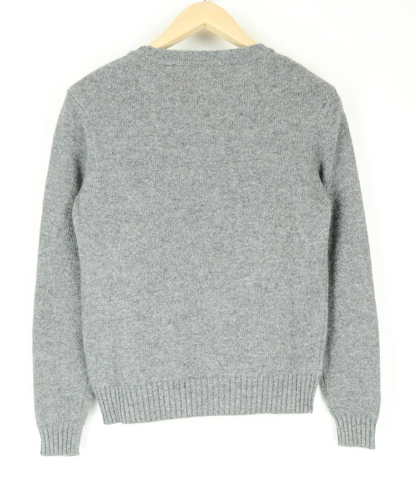 REPLAY Men Jumper XS Wool Blend Grey Knitted Long Sleeved Logo Pullover Sweater
