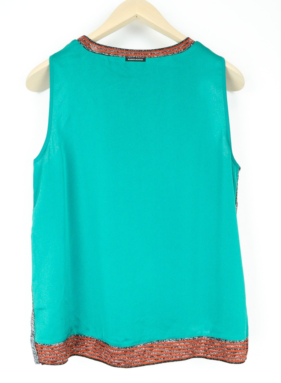 MAISON SCOTCH Women Blouse M Green Sleeveless Round Neck Lightweight Casual
