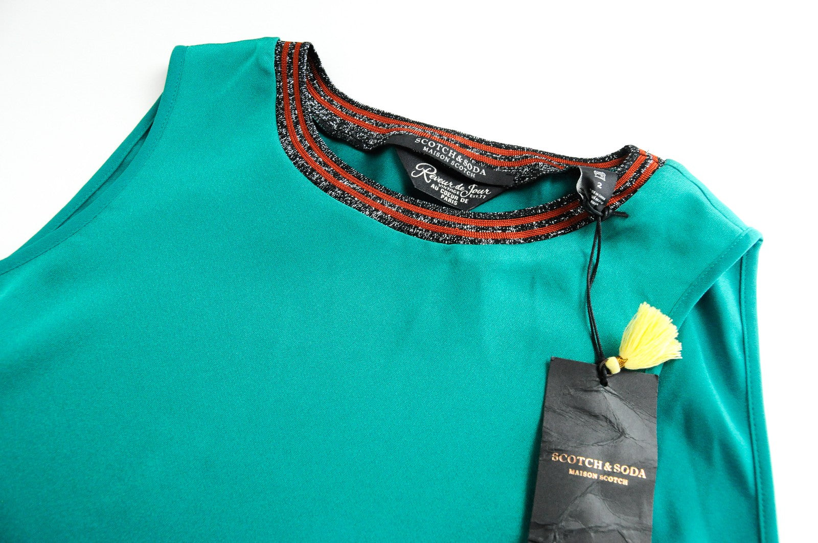 MAISON SCOTCH Women Blouse M Green Sleeveless Round Neck Lightweight Casual