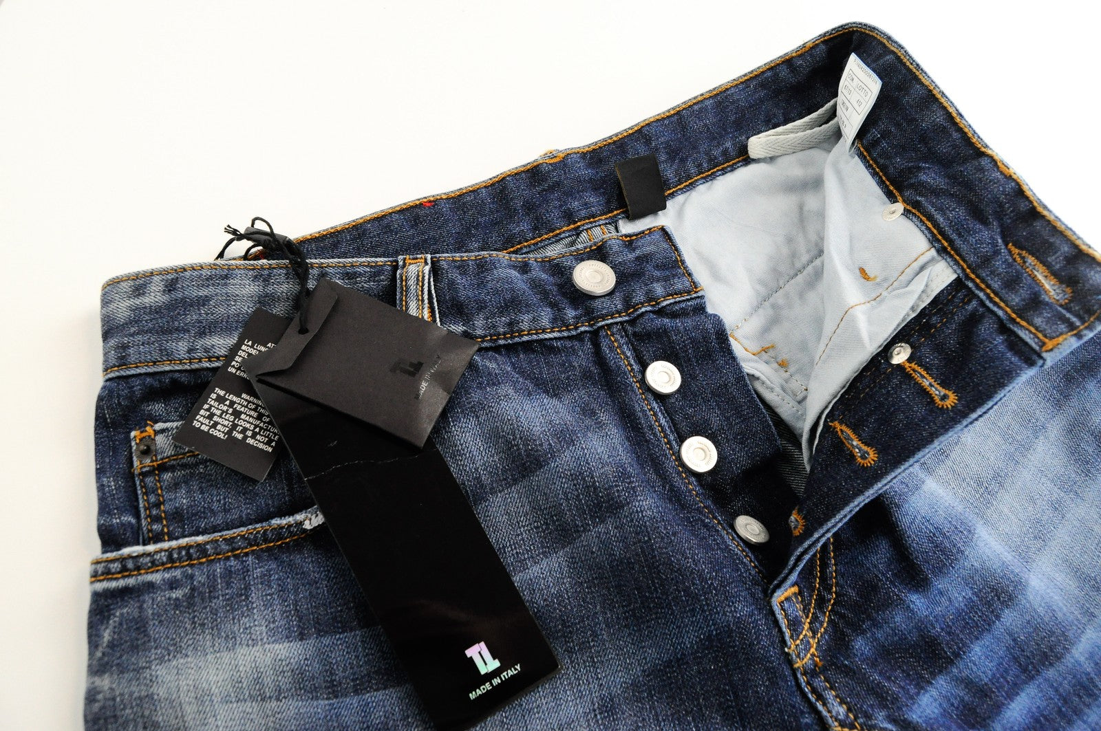 TAKESHY KUROSAWA Men Jeans W30 Blue Pure Cotton Washed Distressed 5-Pocket