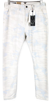 SCOTCH & SODA Stump Men Trousers W29 Grey Loose Taper Cotton Military Patterned