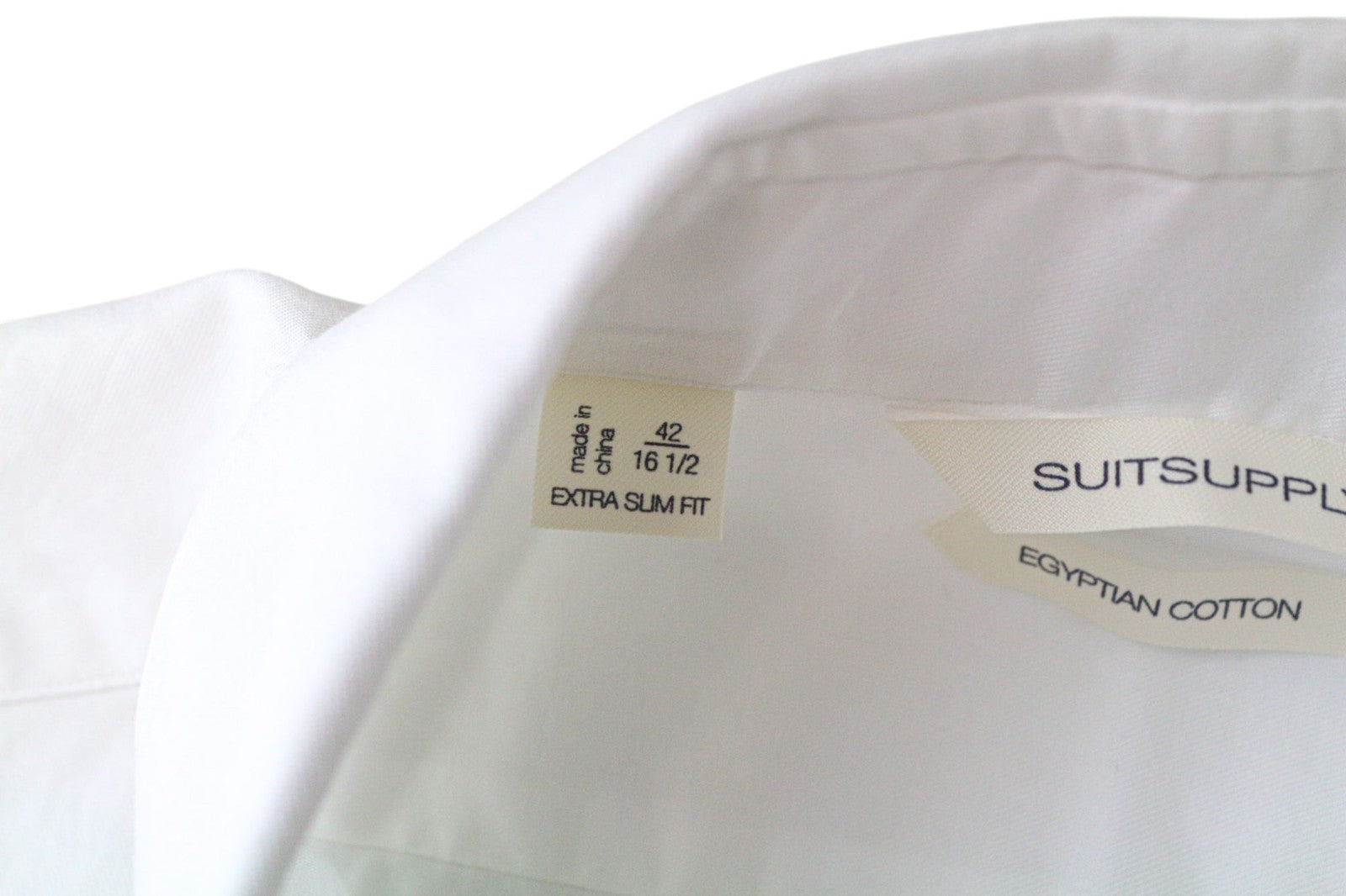 SUITSUPPLY vyriški oficialūs marškinėliai 42/16 1/2 Itin ploni balti medvilniniai ilgomis rankovėmis 