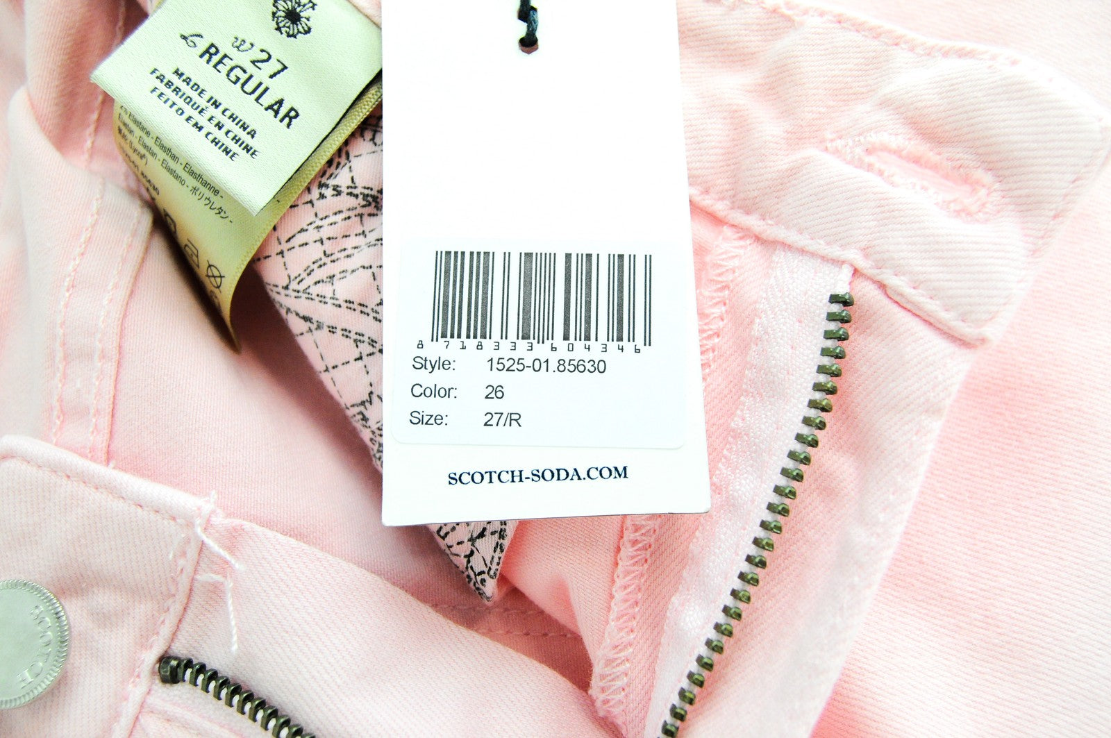 MAISON SCOTCH La Bohemienne Women Trousers W27 Pink Skinny Fit Stretch Mid Rise