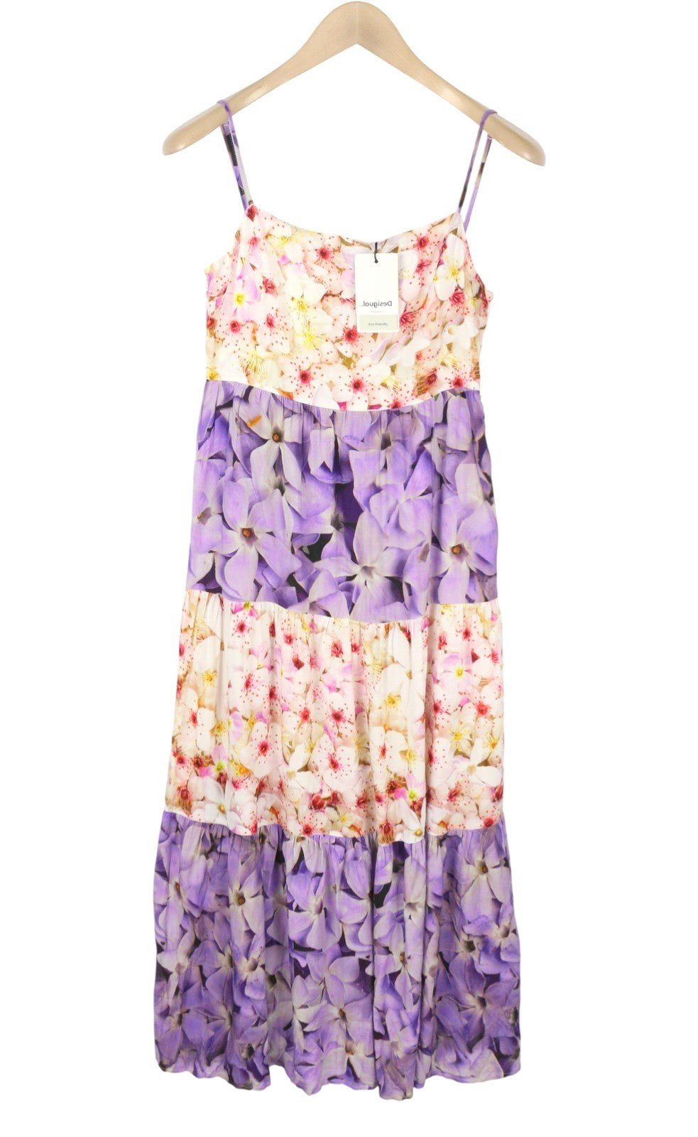 DESIGUAL Vest Estrella Women Dress S Floral Print Sleeveless Midi