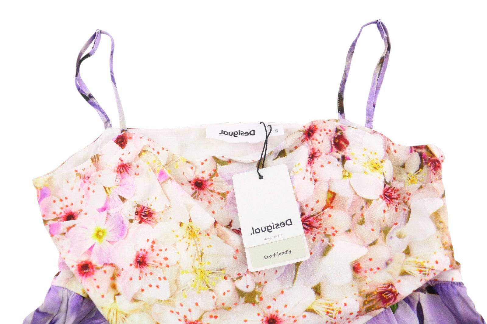 DESIGUAL Vest Estrella Women Dress S Floral Print Sleeveless Midi