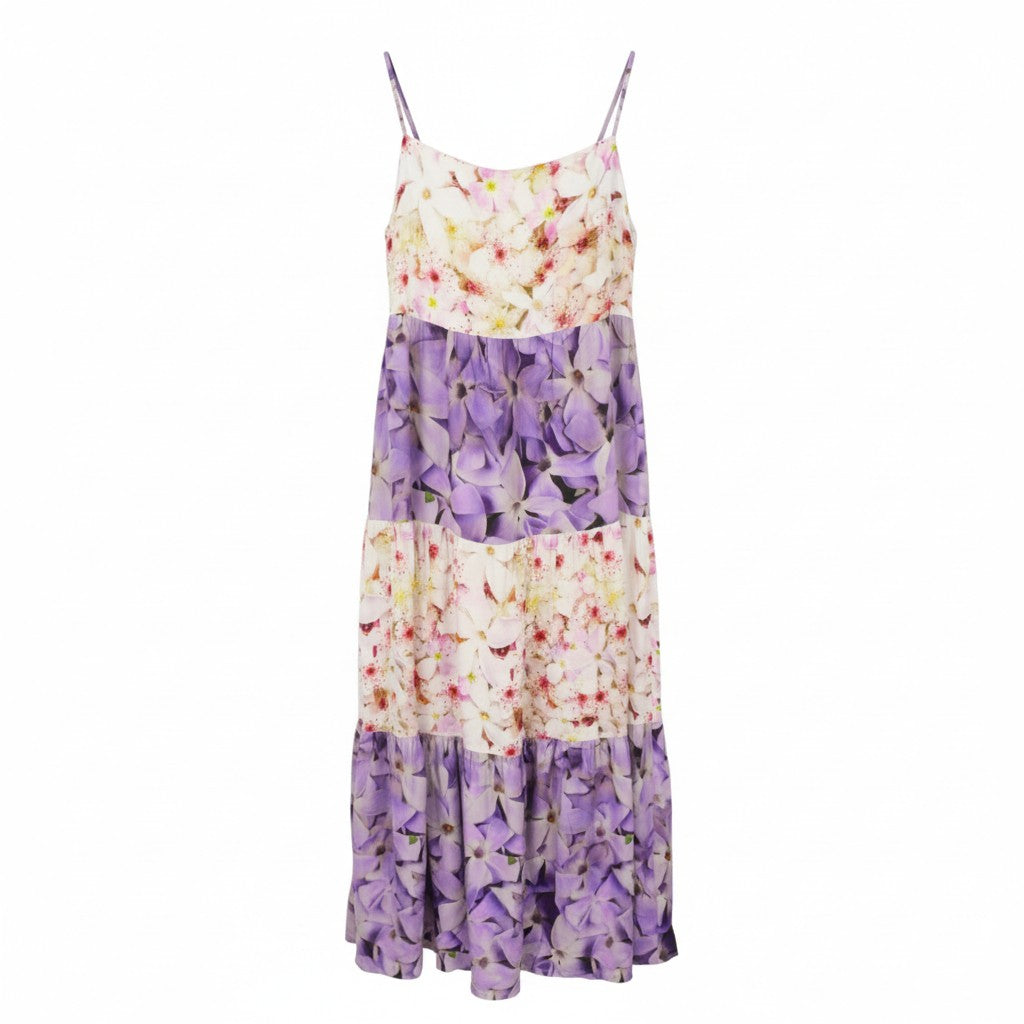 DESIGUAL Vest Estrella Women Dress M Floral Print Sleeveless Midi