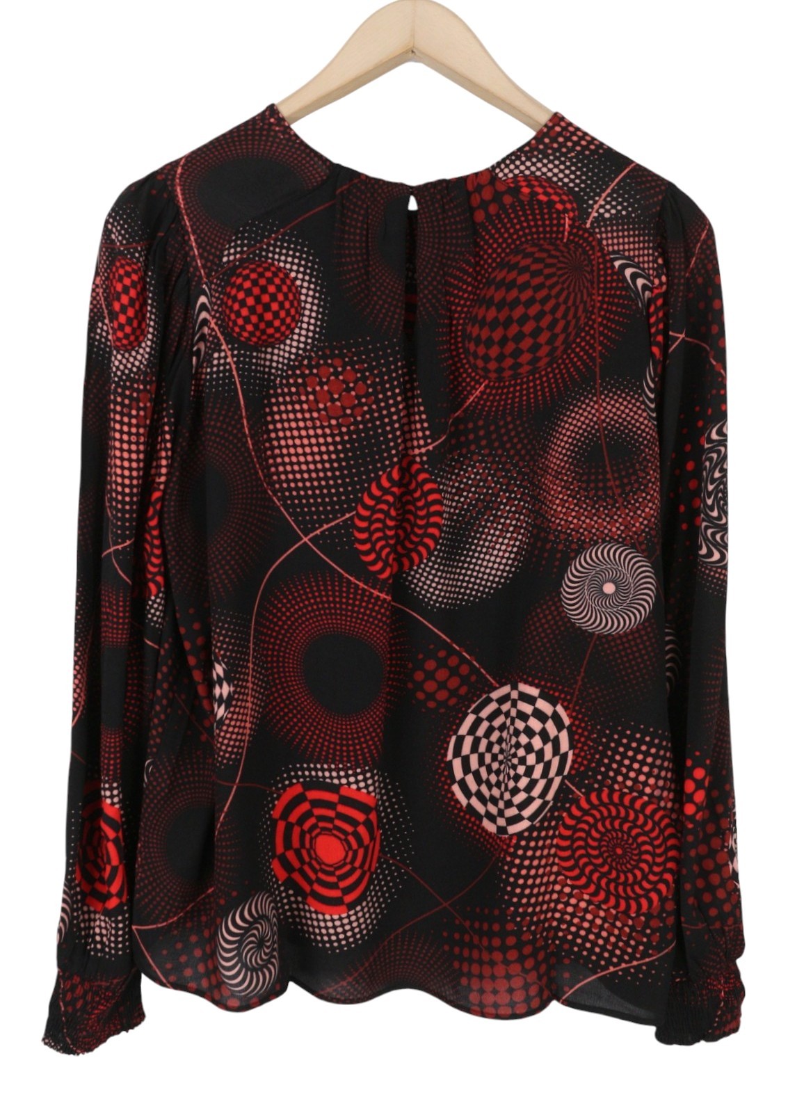 DESIGUAL Blus Luna Rep Women Blouse XL Dark Patterned Long Sleeve