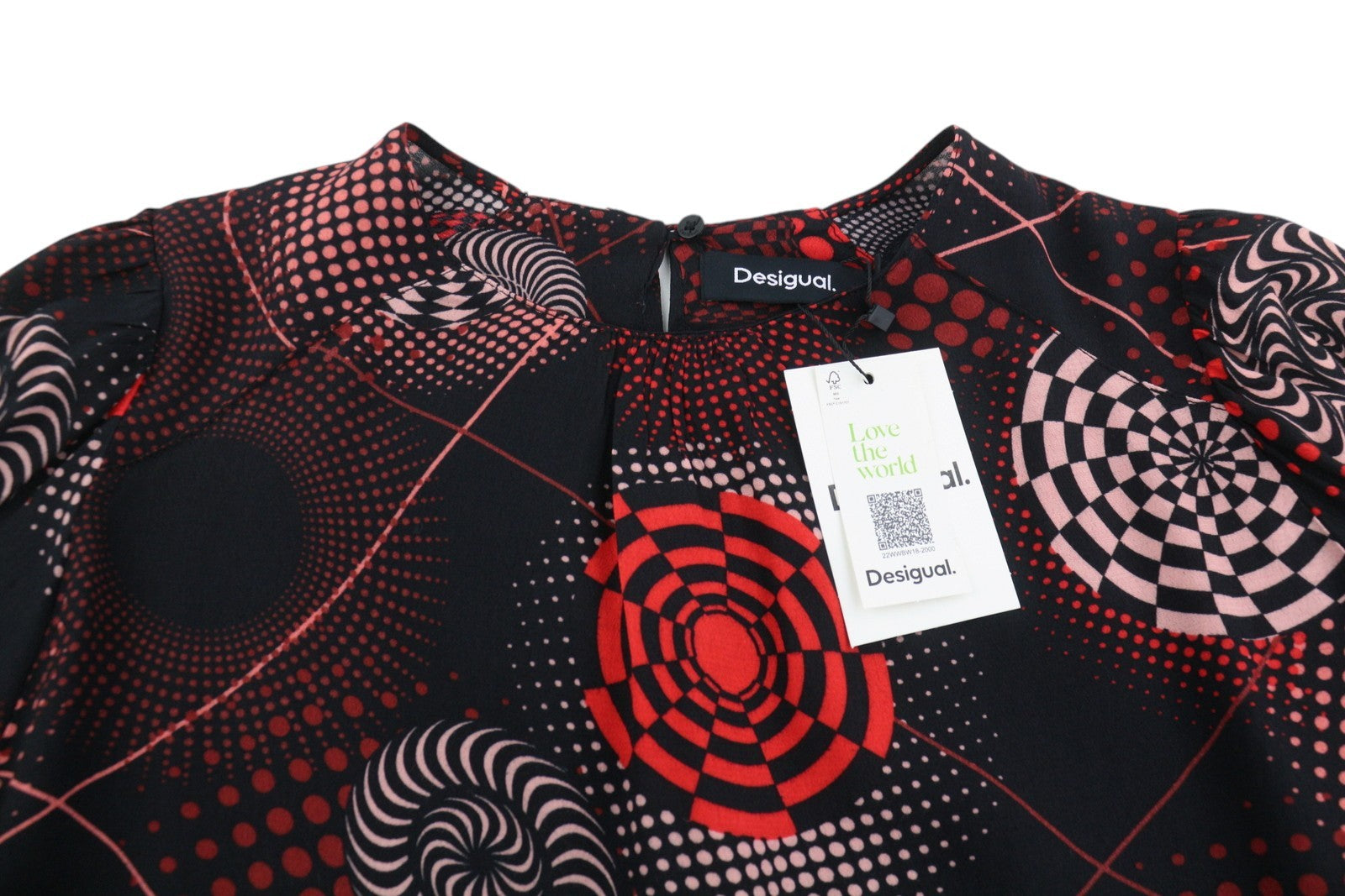 DESIGUAL Blus Luna Rep Women Blouse XL Dark Patterned Long Sleeve