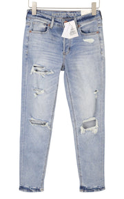 AMERICAN EAGLE OUTFITTERS Tomgirl Women Jeans W25 Slashed Sky Stretch Distress