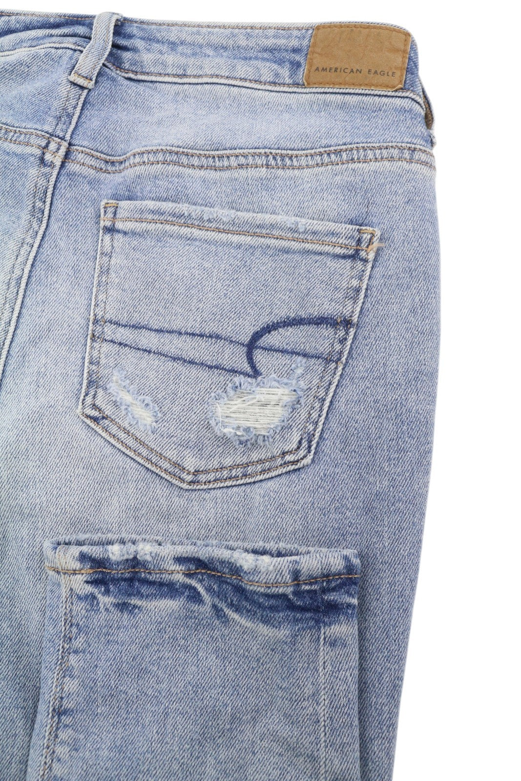 AMERICAN EAGLE OUTFITTERS Tomgirl Women Jeans W25 Slashed Sky Stretch Distress