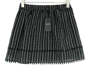 SCOTCH & SODA Ams Blauw Women Skirt S Black Pure Cotton Pattern Pleated Pull On