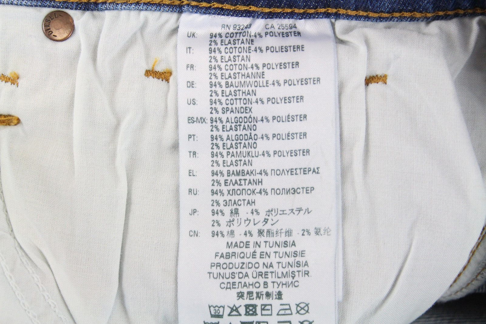 DIESEL D-Istort-SP 085AU Men Jeans W31/L32 Super Skinny Fit Blue Washed Stretch