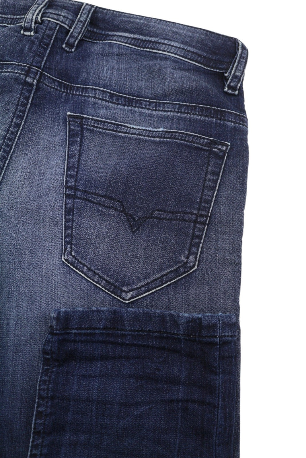 DIESEL Thommer CB-NE 069JF Men Jeans W28 Blue Jogg Sweat Faded Whiskers Distress