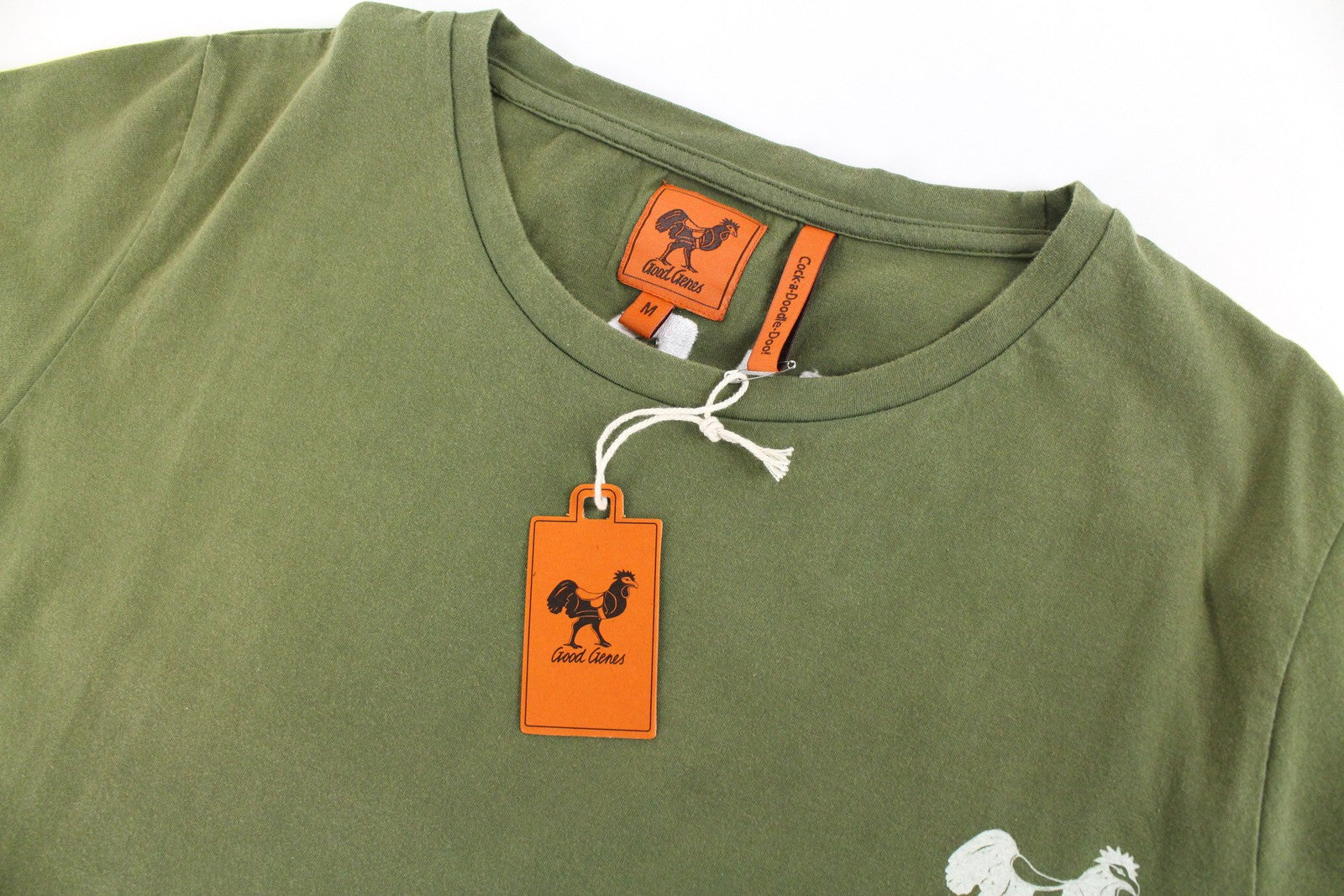 GOOD GENES Men T-Shirt M Green Pure Cotton Short Sleeved Round Neck Pull On