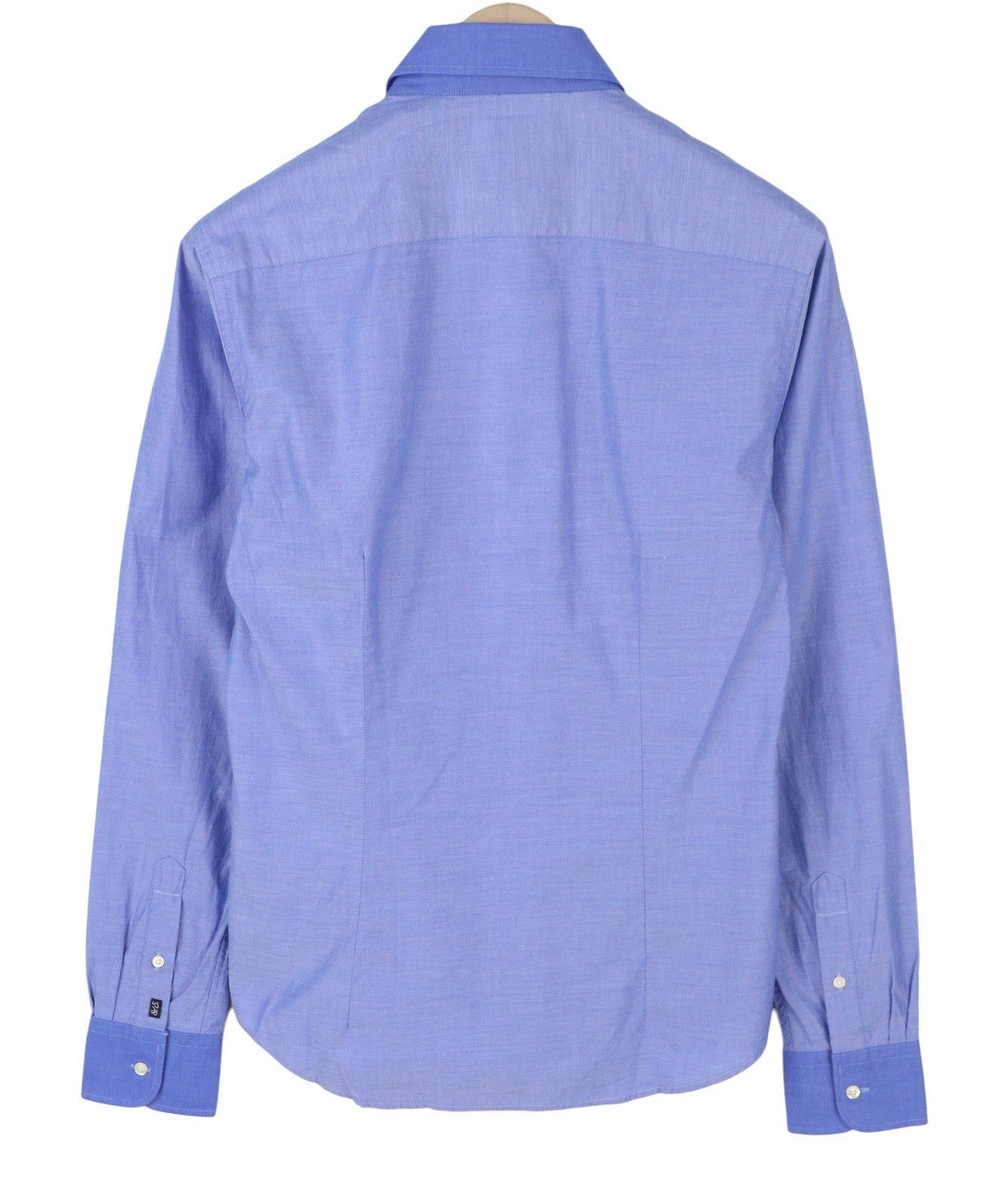 SCOTCH & SODA Men Shirt S Blue Slim Fit Spread Button-Up Cotton