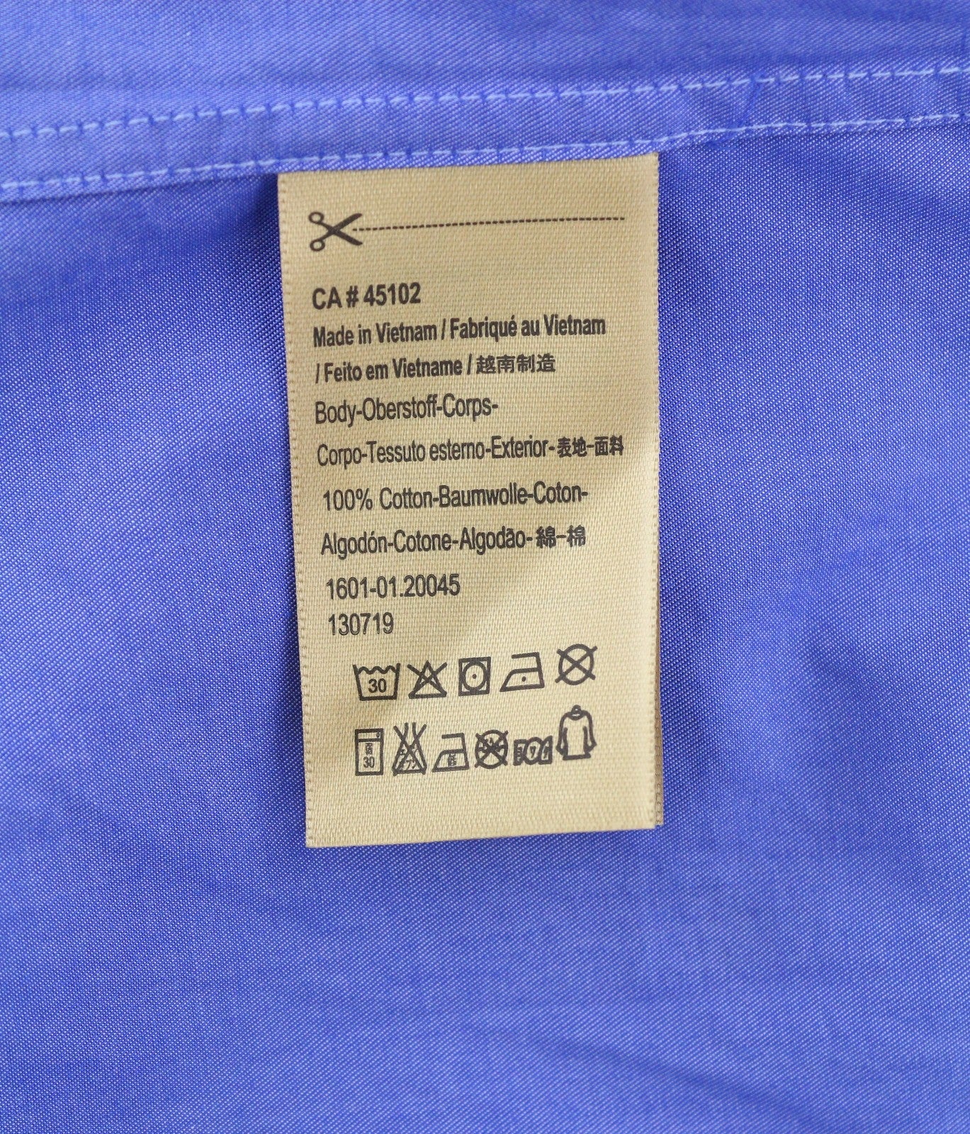 SCOTCH & SODA Men Shirt S Blue Slim Fit Spread Button-Up Cotton