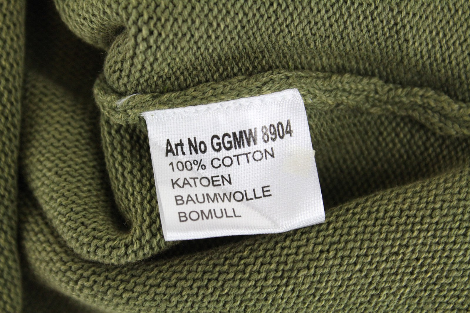 GOOD GENES Men Jumper L Green Logo Pure Cotton Long Sleeve Long Knitted Sweater