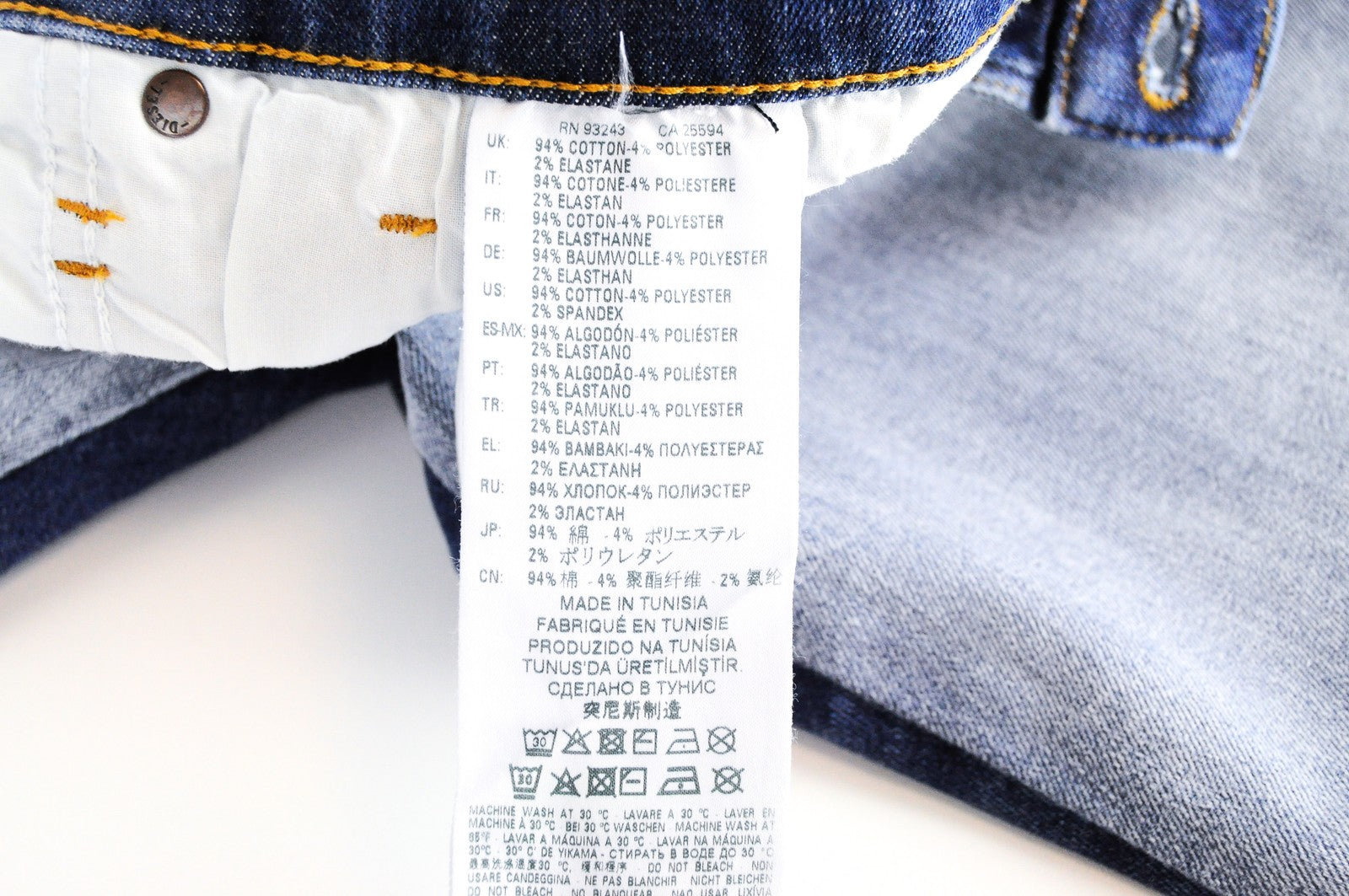 DIESEL D-Istort-SP 085AU Men Jeans W31/L32 Slim Skinny Wash Blue Cotton Stretch