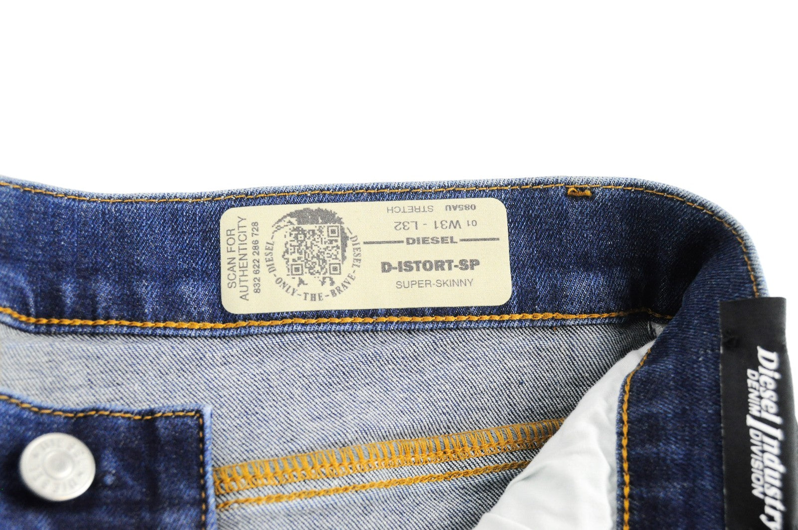 DIESEL D-Istort-SP 085AU Men Jeans W31/L32 Super Skinny Fit Blue Wash Stretch