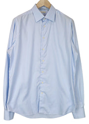 SUITSUPPLY Men's Formal Shirt 42L/16 1/2L Slim Blue Cotton Button Twill