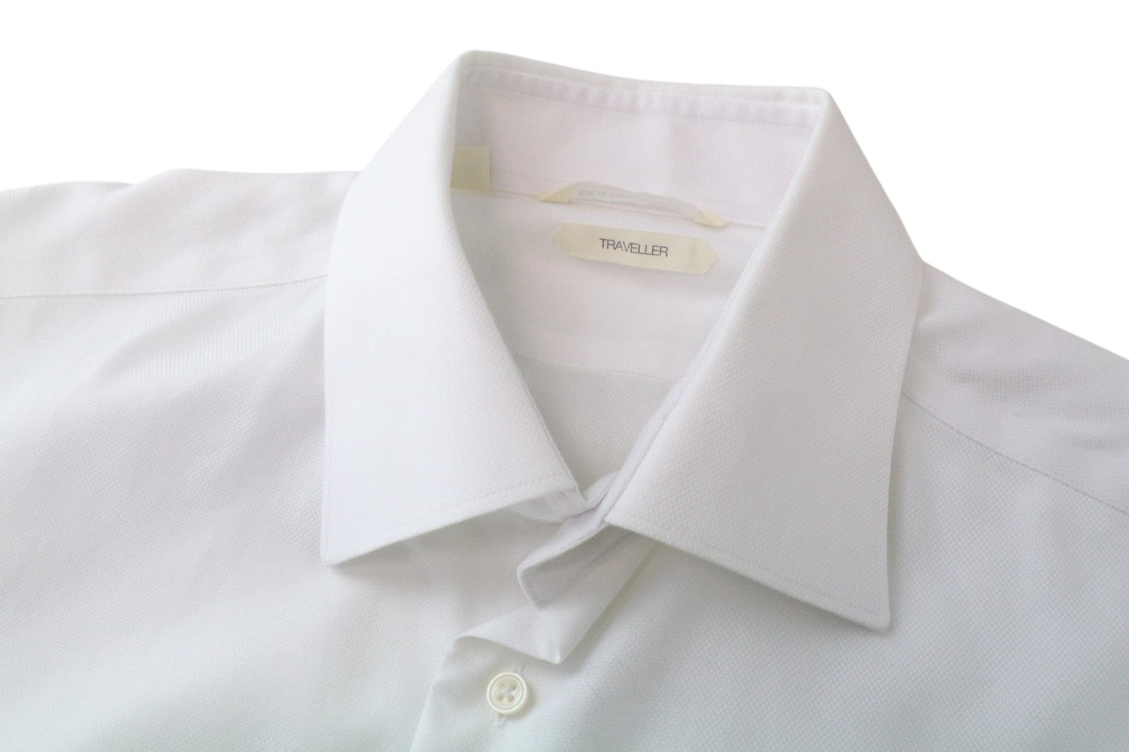 „SUITSUPPLY Traveller“ vyriški formalūs marškiniai, 40/15 3/4 ploni balti medvilniniai dryžuoti marškiniai 