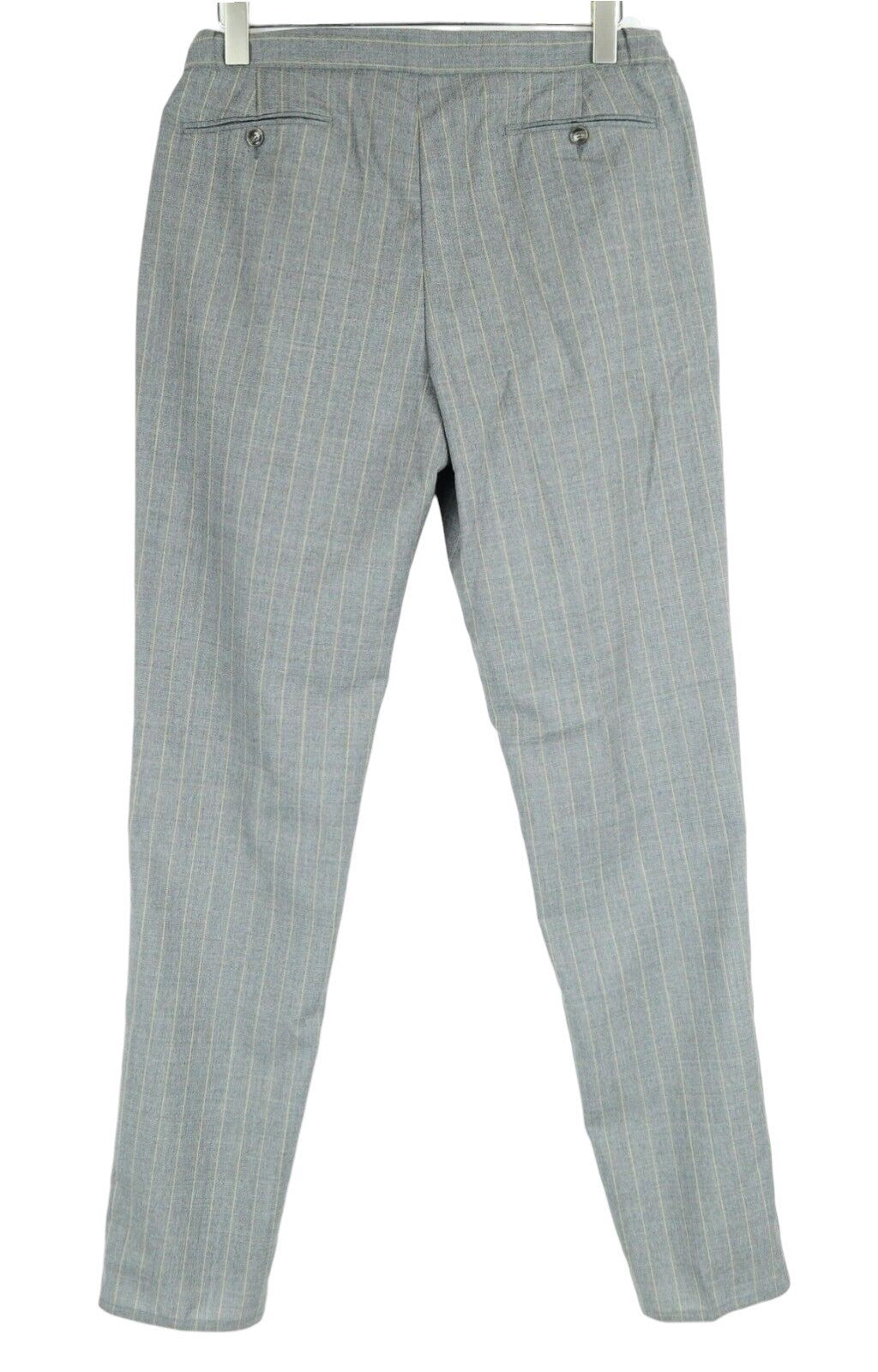 SUITSUPPLY Havana Patch Men Suit UK38R Pure Wool Grey Striped Lined Slim 2 Piece