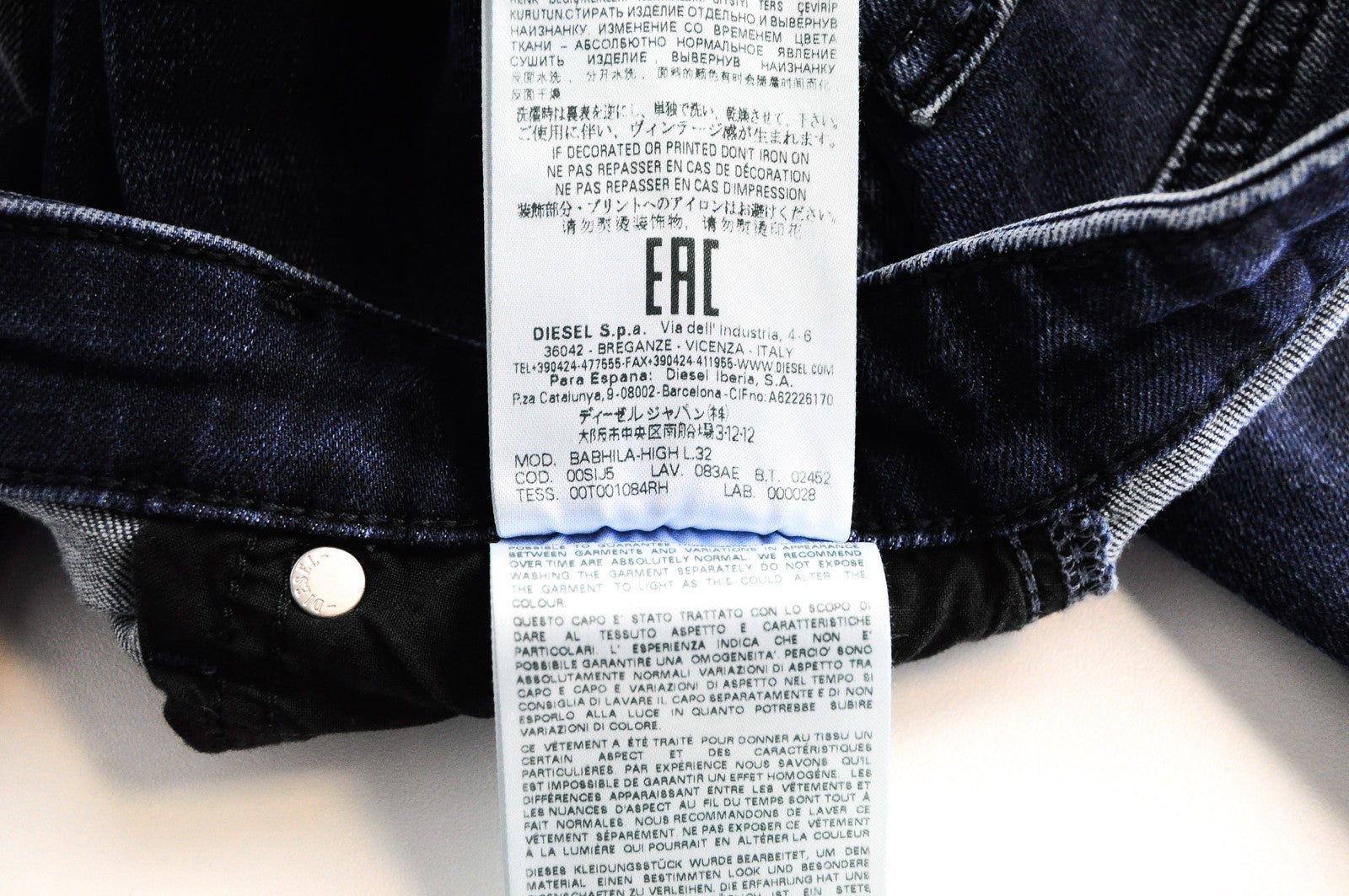 DIESEL Babhila-High 083AE Women Jeans W24/L32 Slim Skinny High Waisted Zip-Fly