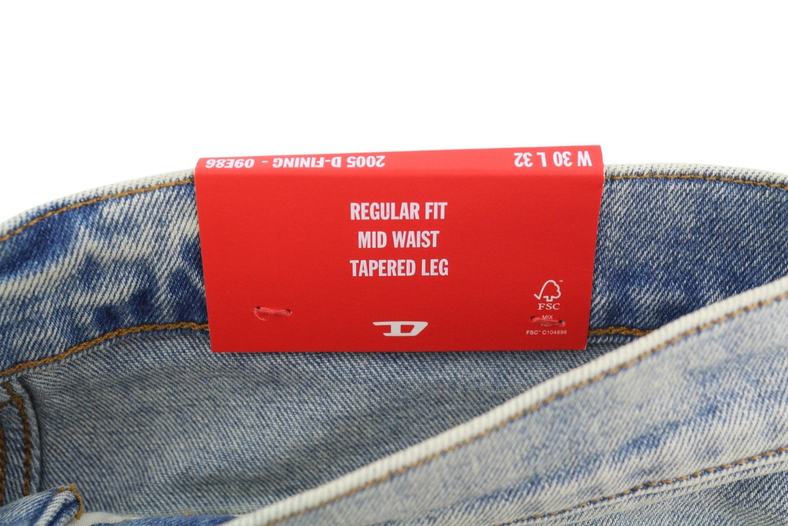DIESEL 2005 D-Fining 09E86 Men Jeans W30/L32 Blue Faded Regular Fit Tapered