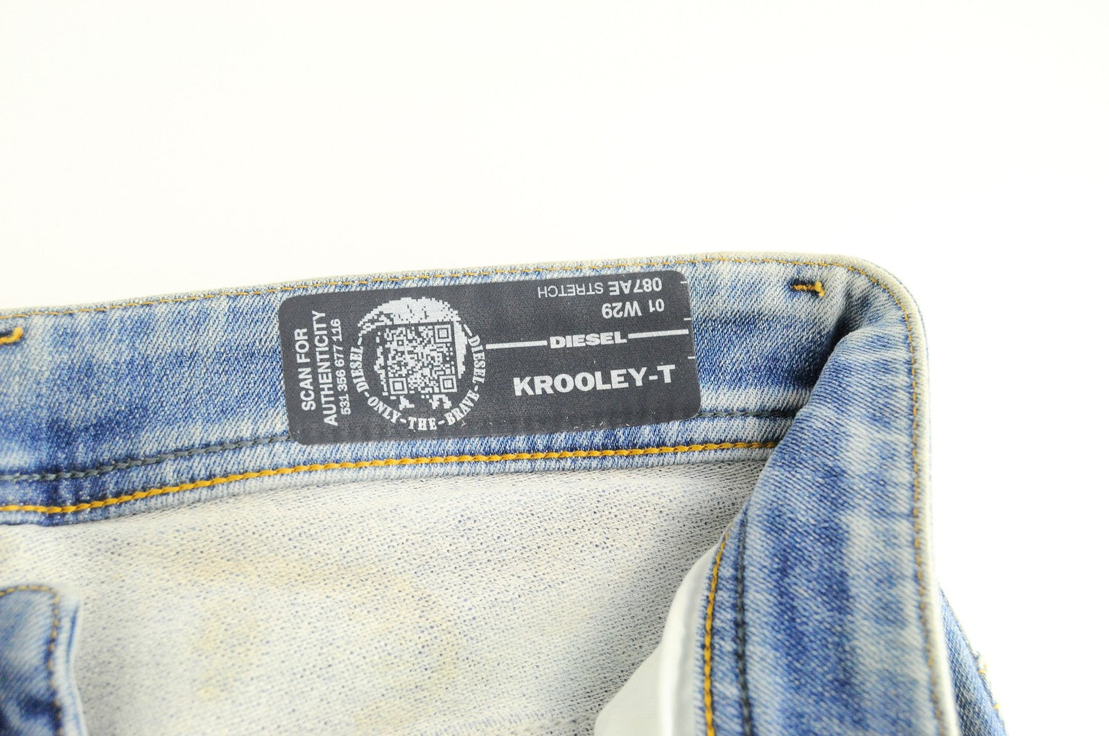DIESEL Krooley-T 087AE Men Jeans W29 Sweat Jogg Blue Washed Slim Stretch Wash