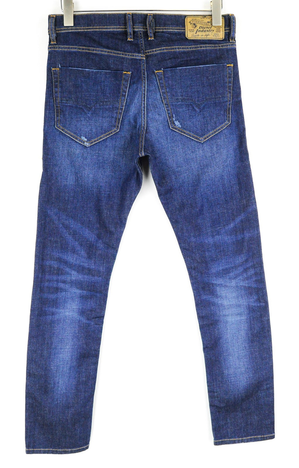 DIESEL Tepphar R7NA8 Men Jeans W29/L32 Slim Carrot Fit Blue Distressed Stretch