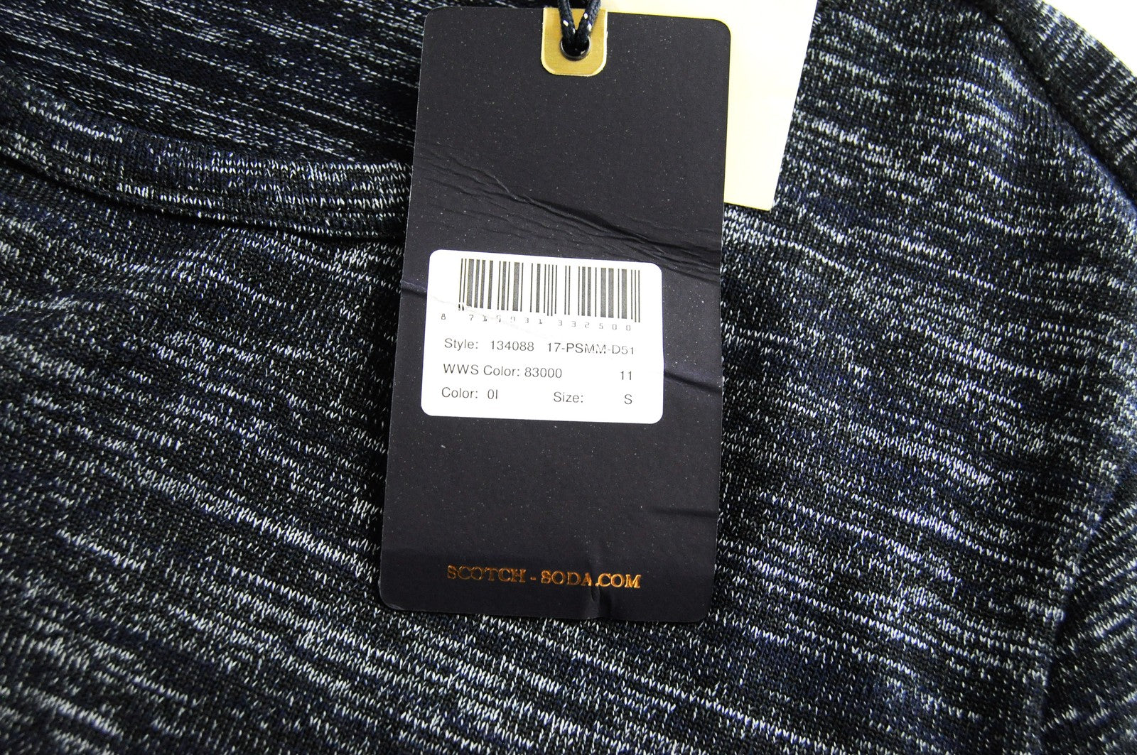 SCOTCH & SODA Ams Couture Men T-Shirt S Blue Long Fit Cotton Blend Stretch
