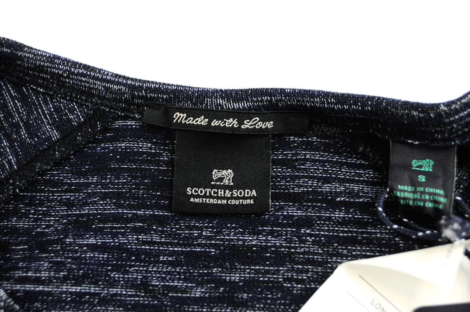 SCOTCH & SODA Ams Couture Men T-Shirt S Blue Long Fit Cotton Blend Stretch