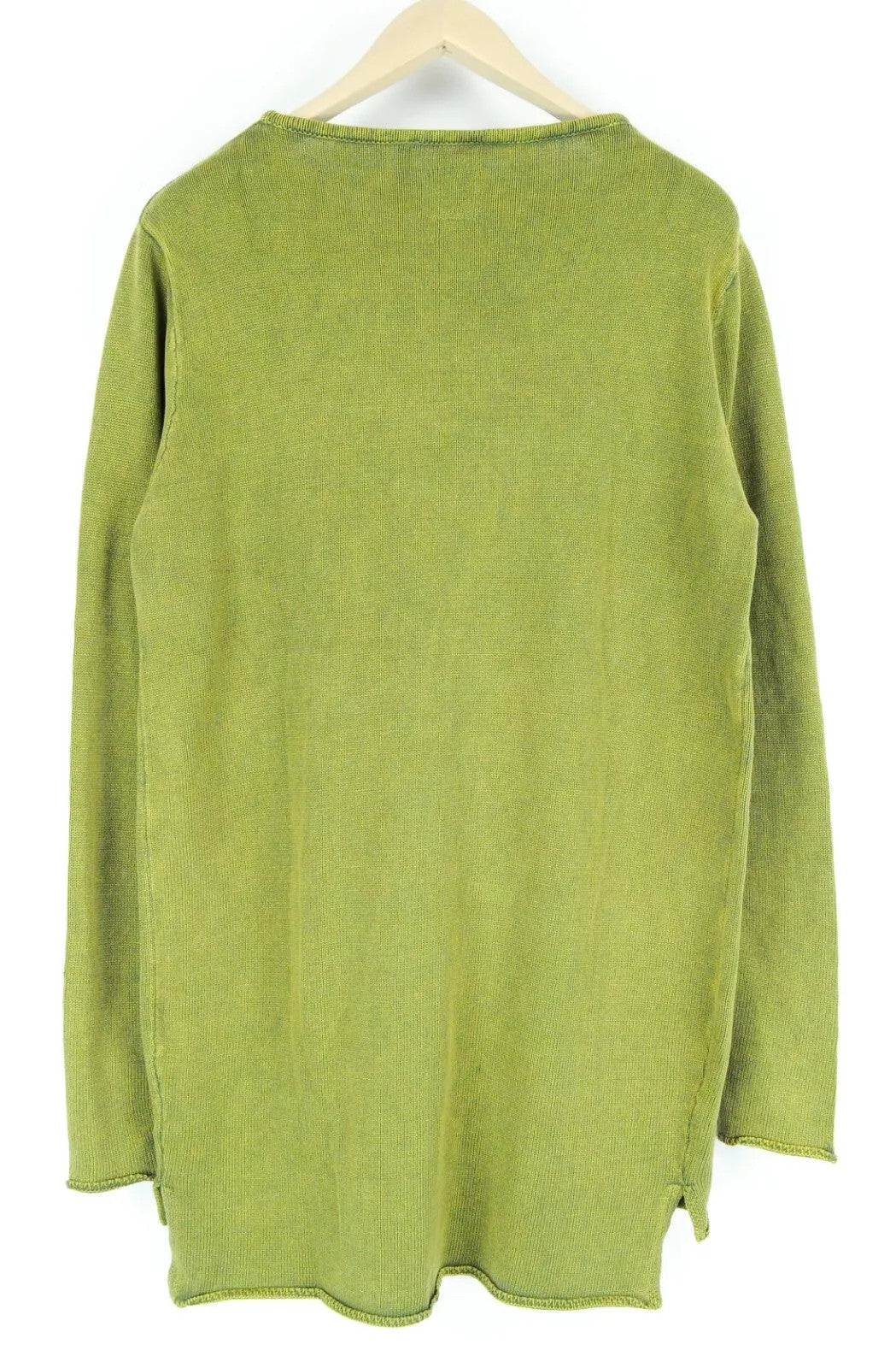 GOOD GENES Men Jumper M Green Pure Cotton Knitted Logo Long Sleeved Sweater