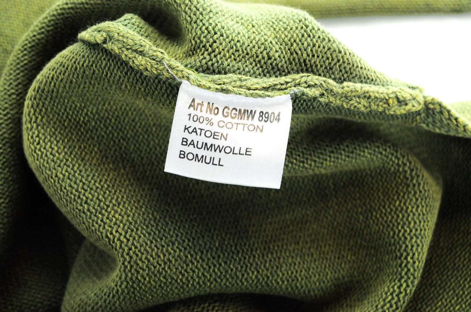 GOOD GENES Men Jumper M Green Pure Cotton Knitted Logo Long Sleeved Sweater