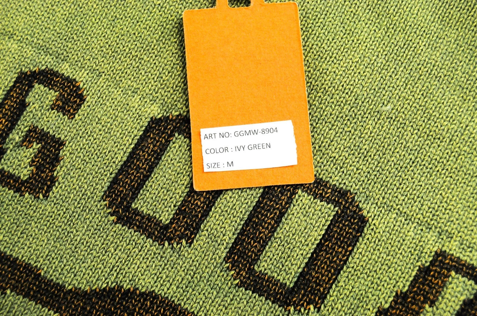 GOOD GENES Men Jumper M Green Pure Cotton Knitted Logo Long Sleeved Sweater