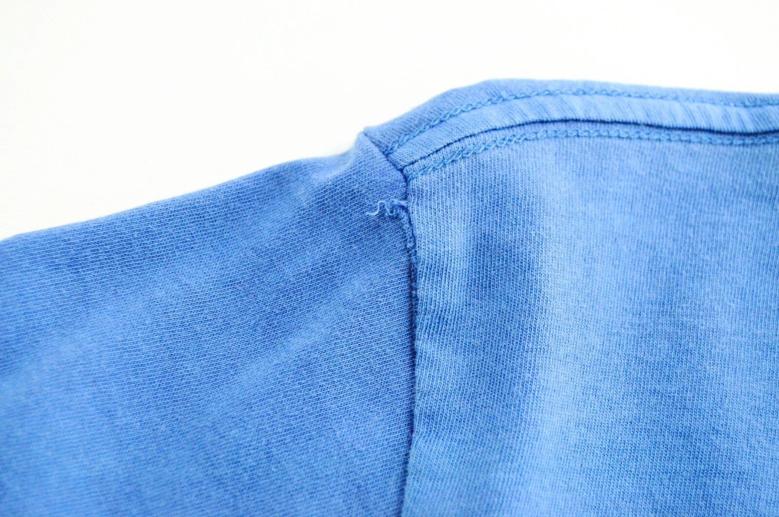 REPLAY Men T-Shirt S Blue Pure Cotton Short Sleeve Ripped Logo Pullover