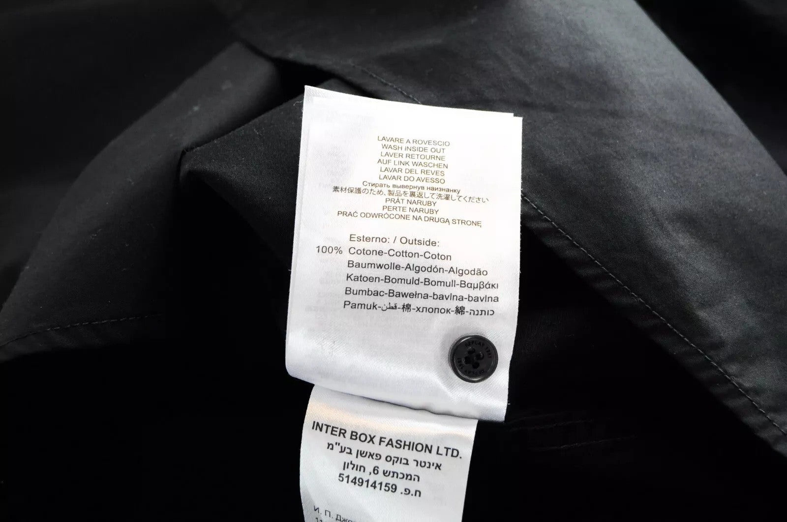 REPLAY Men Shirt S Black Pure Cotton Long Sleeved Band Collar Button-Up