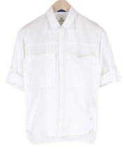 SCOTCH & SODA Ams Couture Men Shirt S Anti Fit White Pure Cotton 3/4 Sleeved
