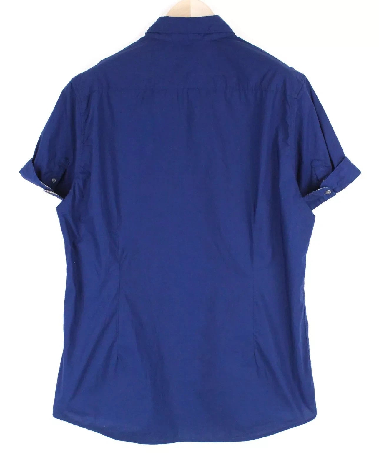 SCOTCH & SODA Ams Couture Men Shirt 2XL Blue Pure Cotton Short Sleeved Collared