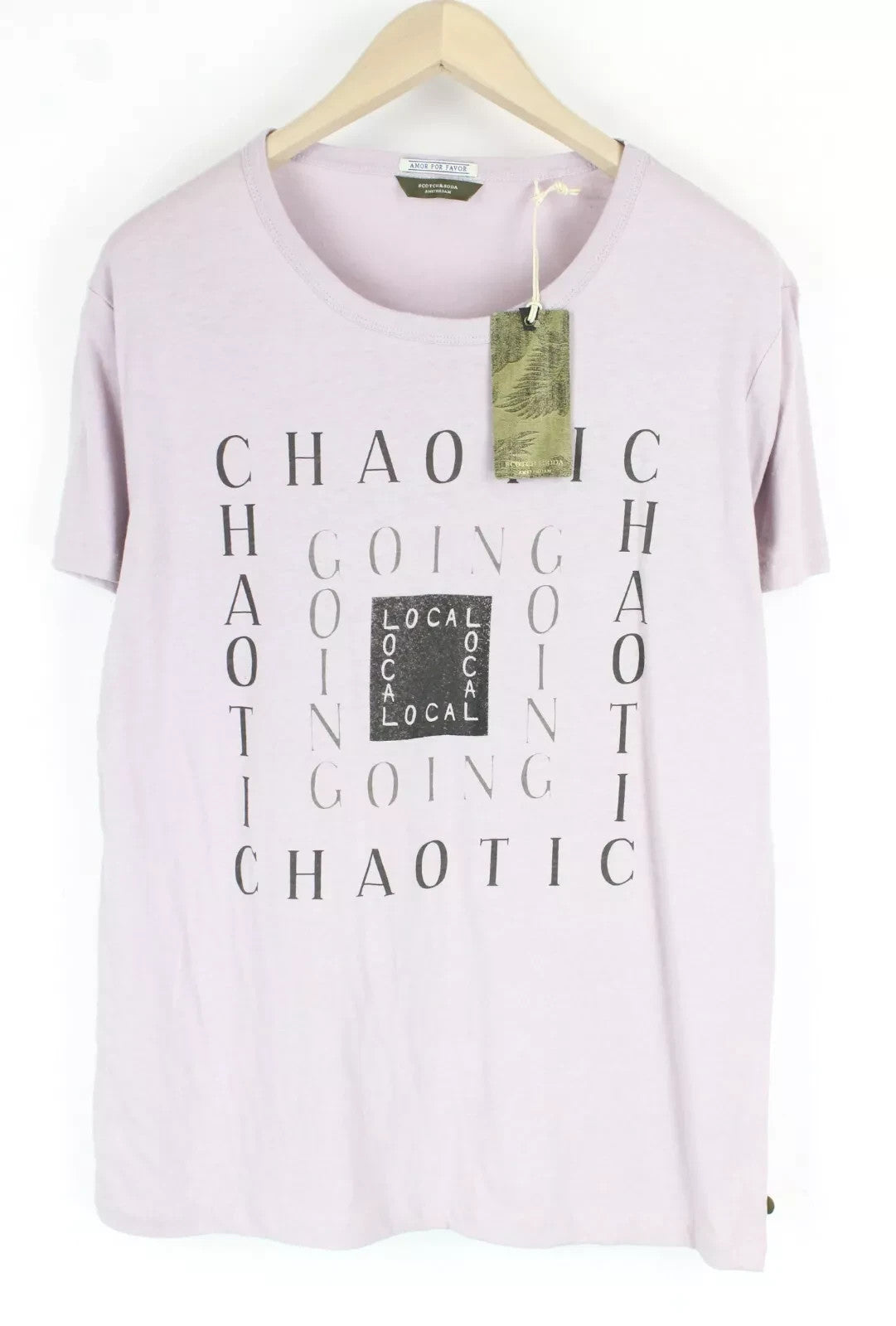 SCOTCH & SODA Ams Couture Men T-Shirt ~L Light Purple Short Sleeve Logo Pullover