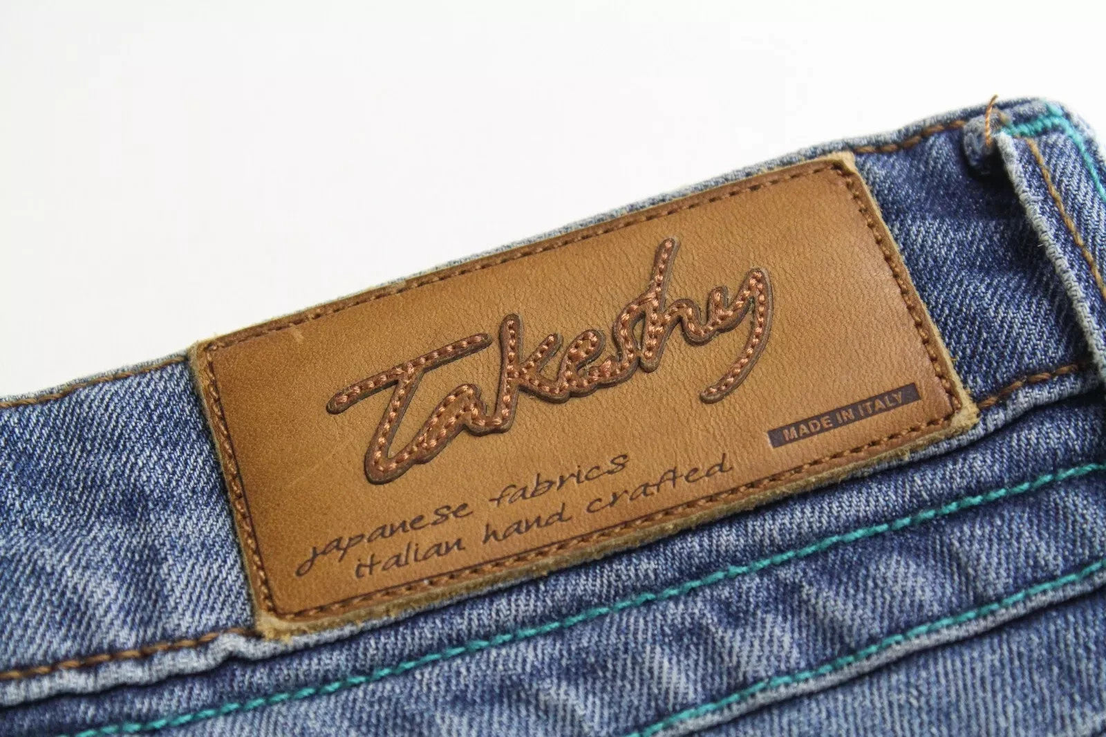 TAKESHY KUROSAWA Power Men Jeans W30 Slim Fit Distressed Cotton Stretch Blue