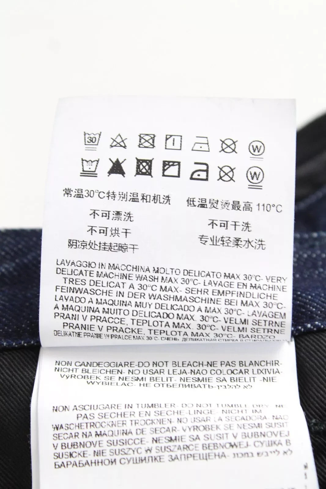 REPLAY Atelier Men Jeans W30/L30 Slim Fit Black Blue Pure Cotton Slit Pocket