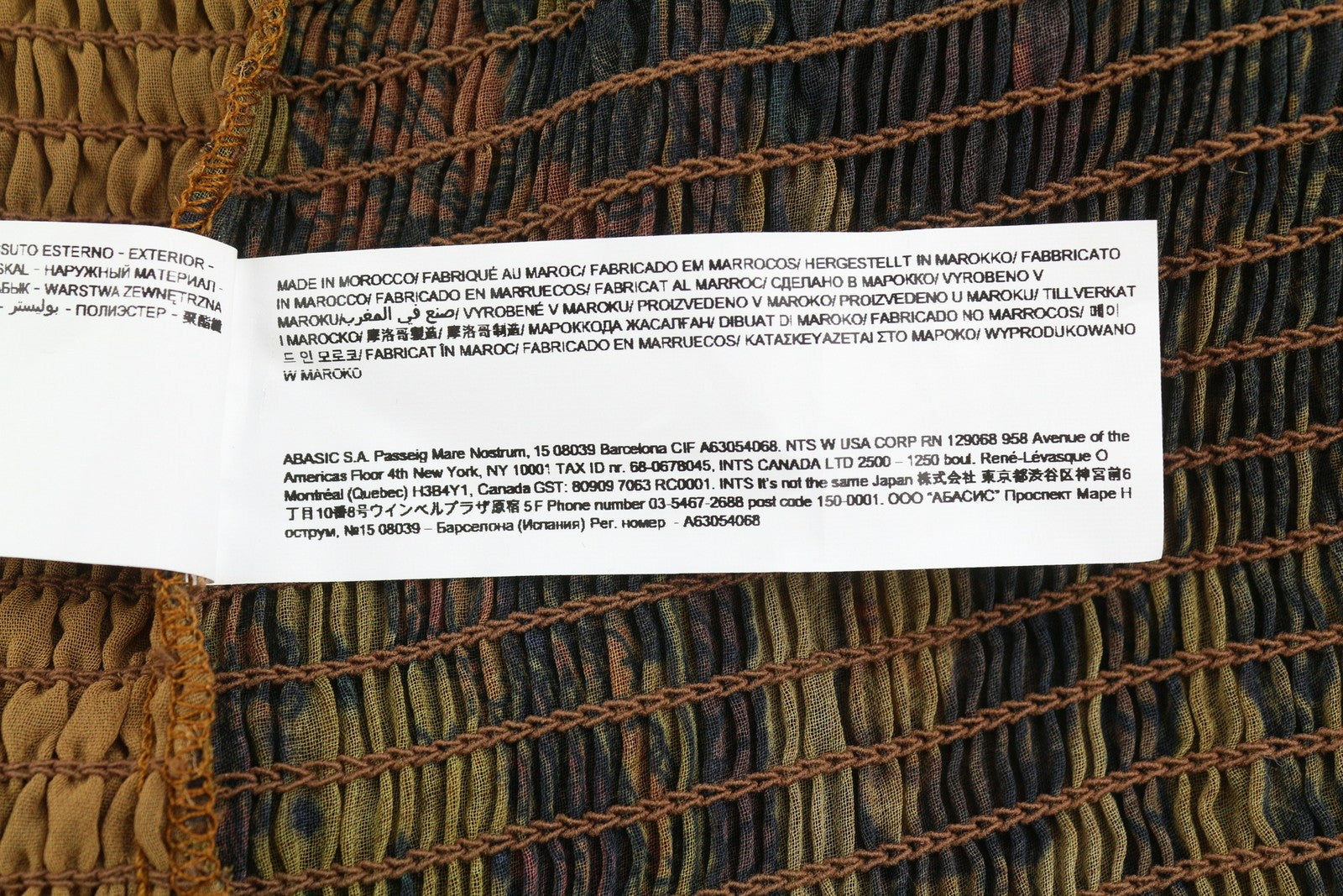 DESIGUAL Blus Hisopo Women Blouse L Brown Honeycomb Printed Ruffled Collar