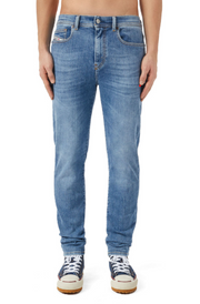DIESEL 1983 09C01 Men Jeans W30/L34 Blue Faded Whiskers Skinny Fit High Waist