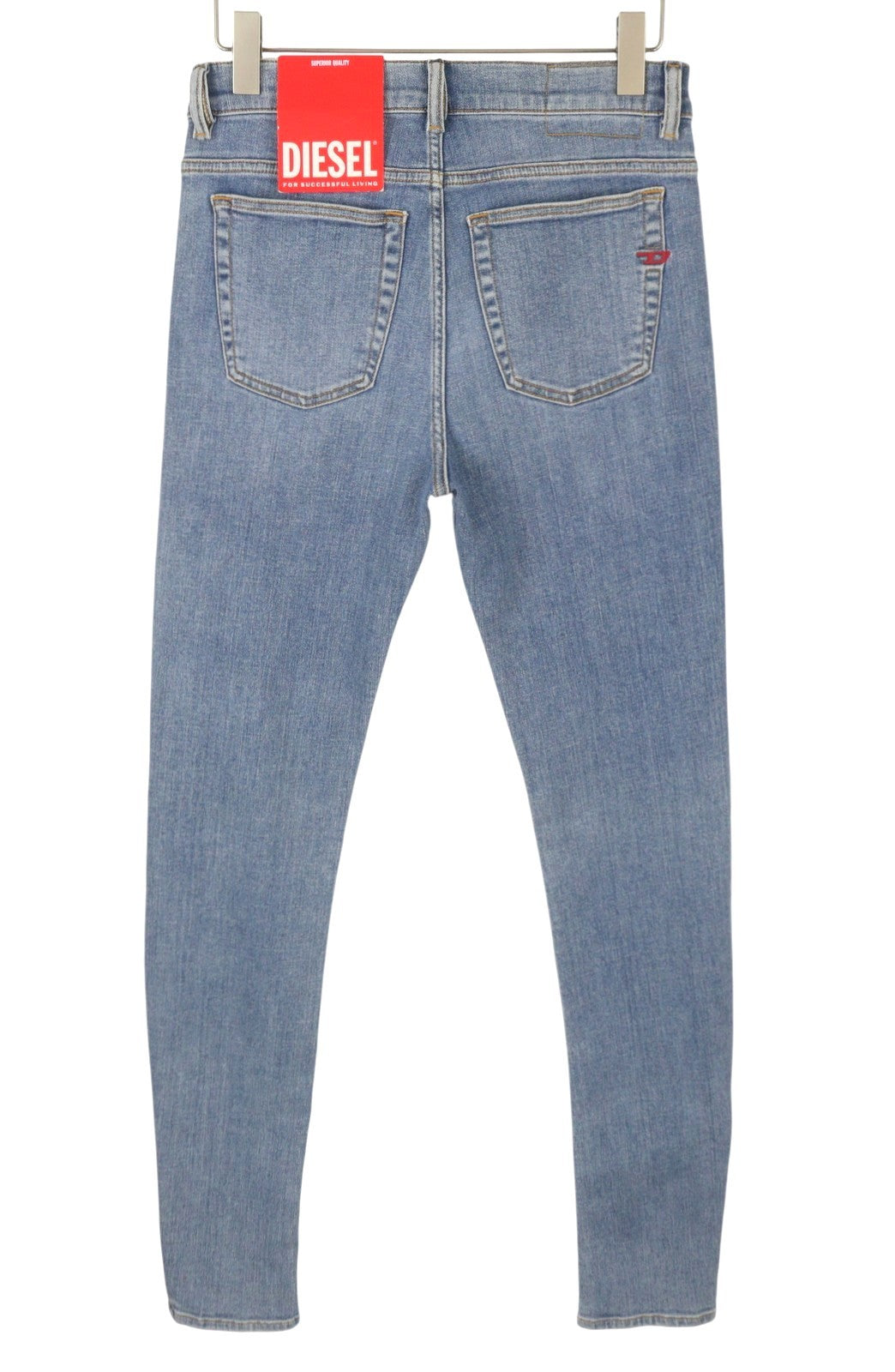 DIESEL 1983 09C01 Men Jeans W30/L34 Blue Faded Whiskers Skinny Fit High Waist