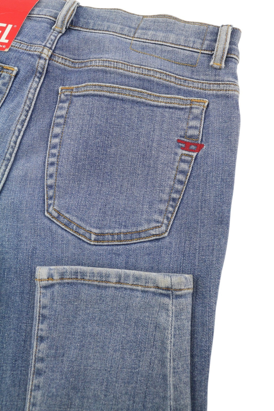 DIESEL 1983 09C01 Men Jeans W30/L34 Blue Faded Whiskers Skinny Fit High Waist
